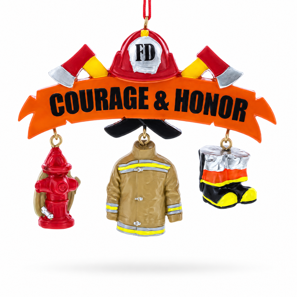 Firefighter Courage And Honor Resin Christmas Ornament