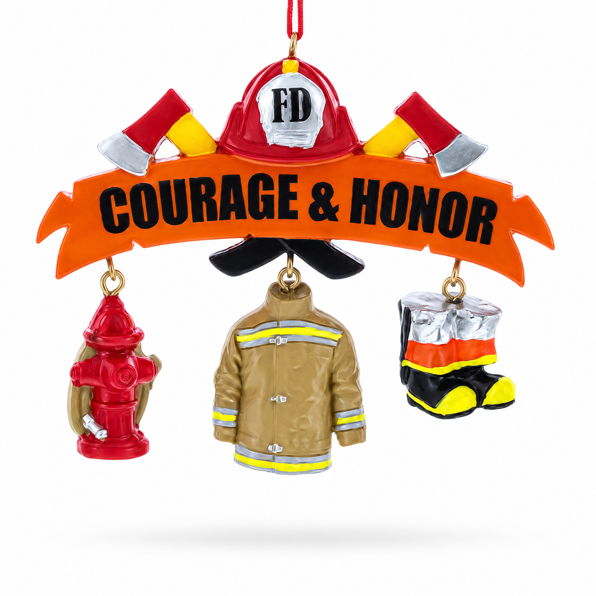 Firefighter Courage And Honor Resin Christmas Ornament