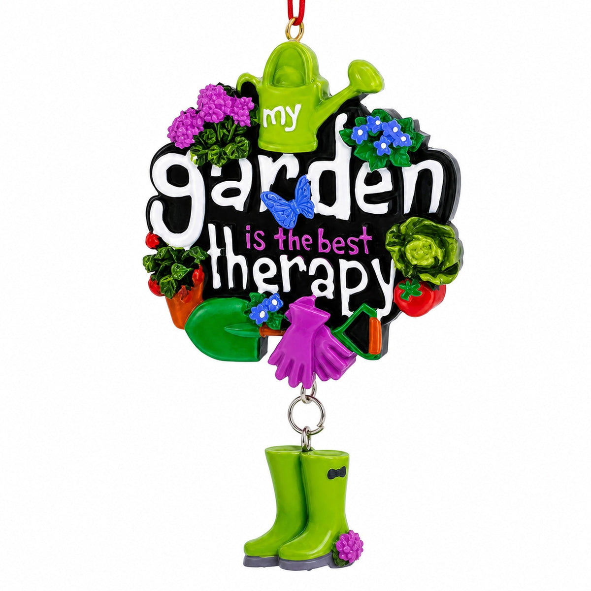 My Garden Is The Best Therapy Sign Resin Christmas Ornament