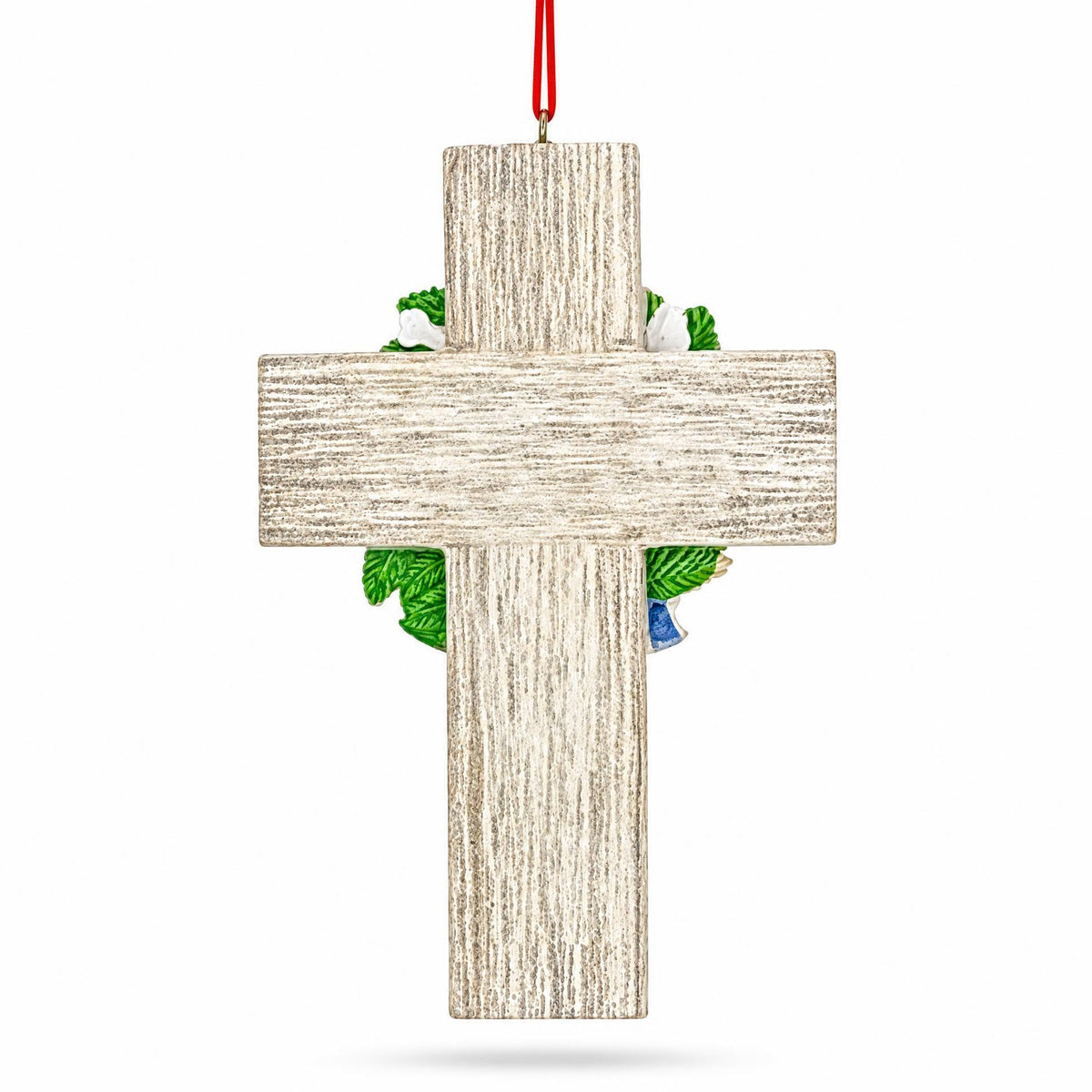 American Flag Patriotic Cross Faith Family Freedom Resin Christmas Ornament