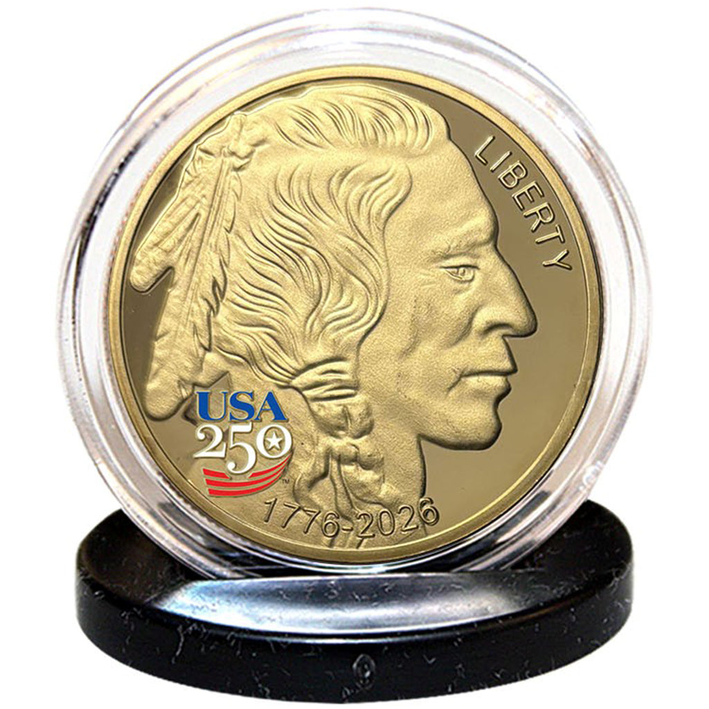 America's 250th Anniversary Buffalo Indian Golden Proof Coin