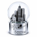 Boston Cityscape Silver Base Glass Water Snow Globe