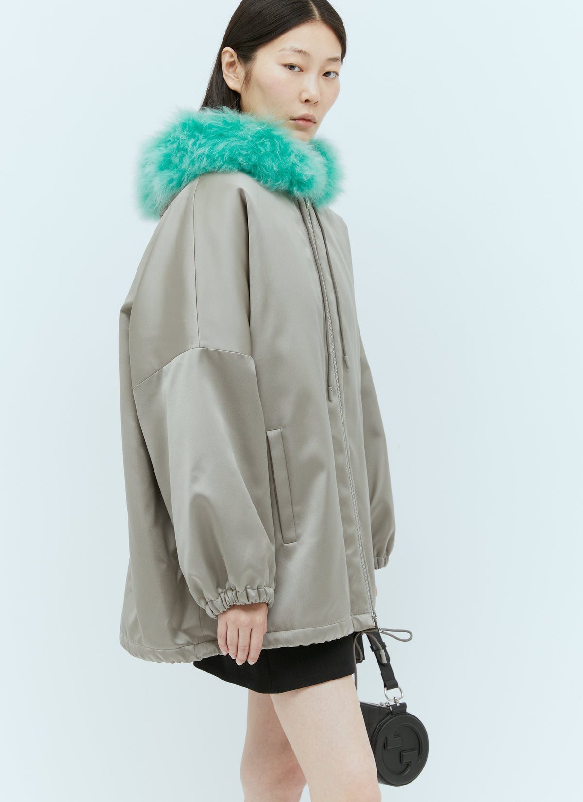 Gucci Women Satin Bomber Jacket