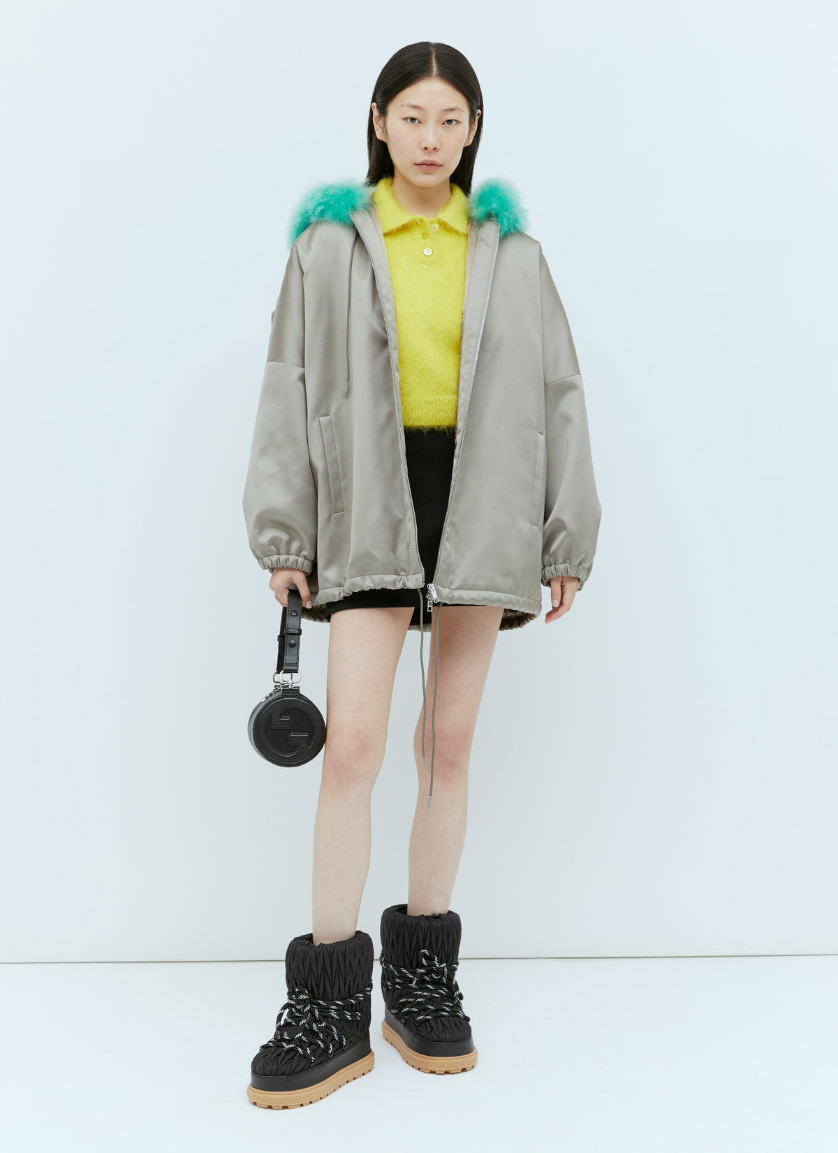 Gucci Women Satin Bomber Jacket
