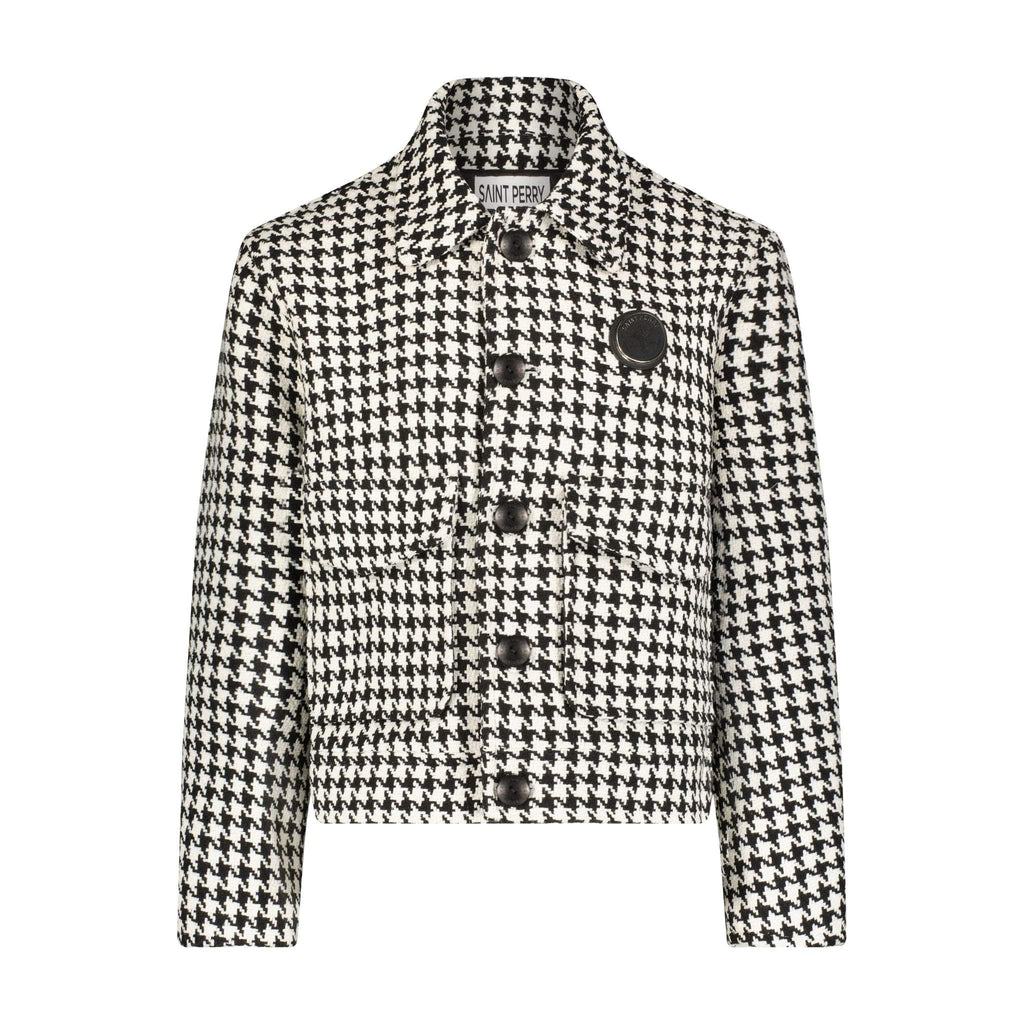 Houndstooth Boxy Fit Jacket