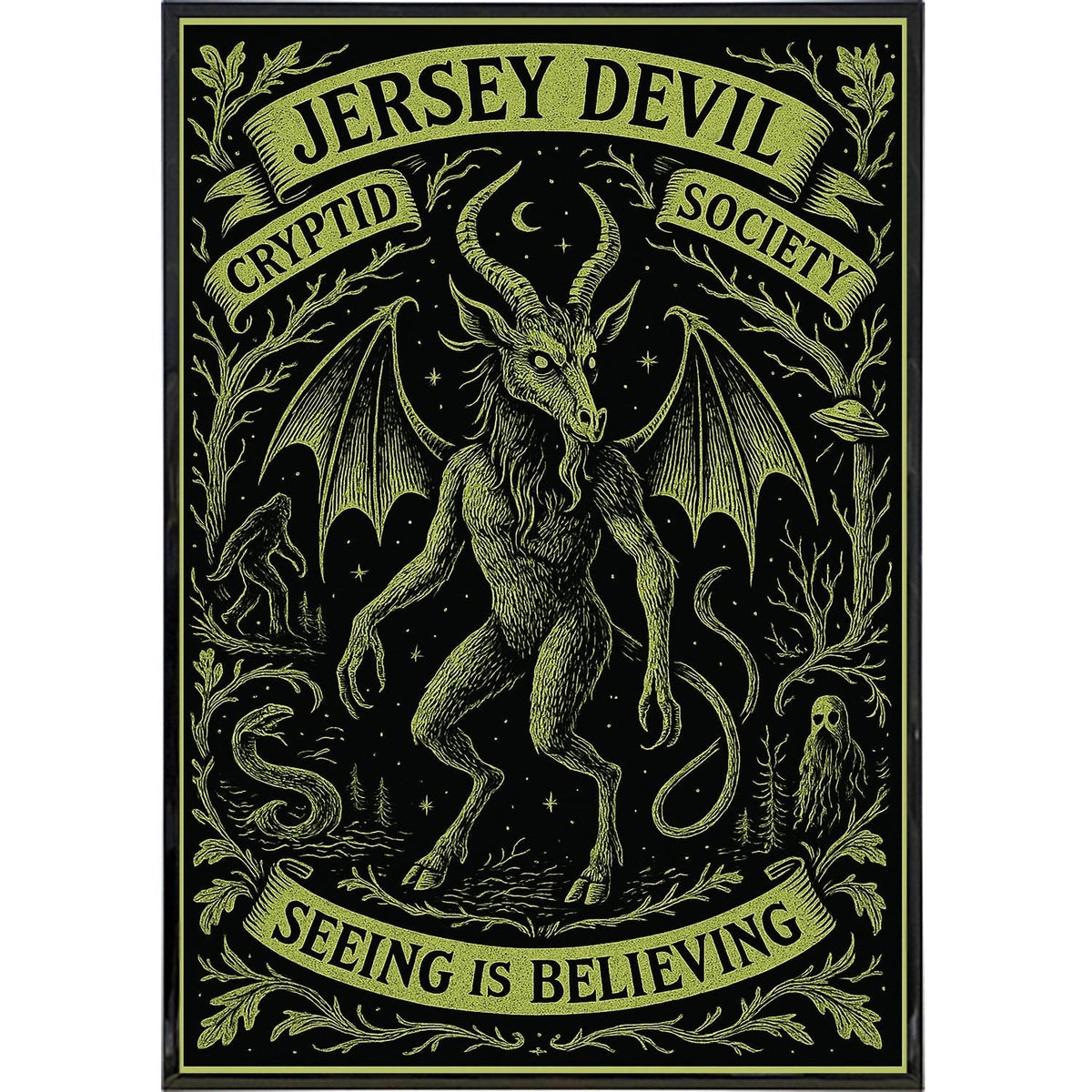 Jersey Devil Cryptid Society Poster Print