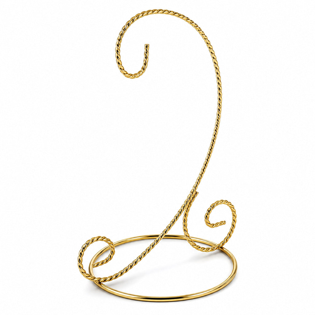 Twisted Wire Gold Metal Ornament Stand Display 7.2 Inches