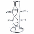 7-Ring 3-Tier Silver Wire Metal Sphere Crystals Egg Stand Holder Display 7.4 Inches