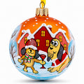 Festive Dogs' Holiday Celebration Glass Ball Christmas Ornament 3.25 Inches
