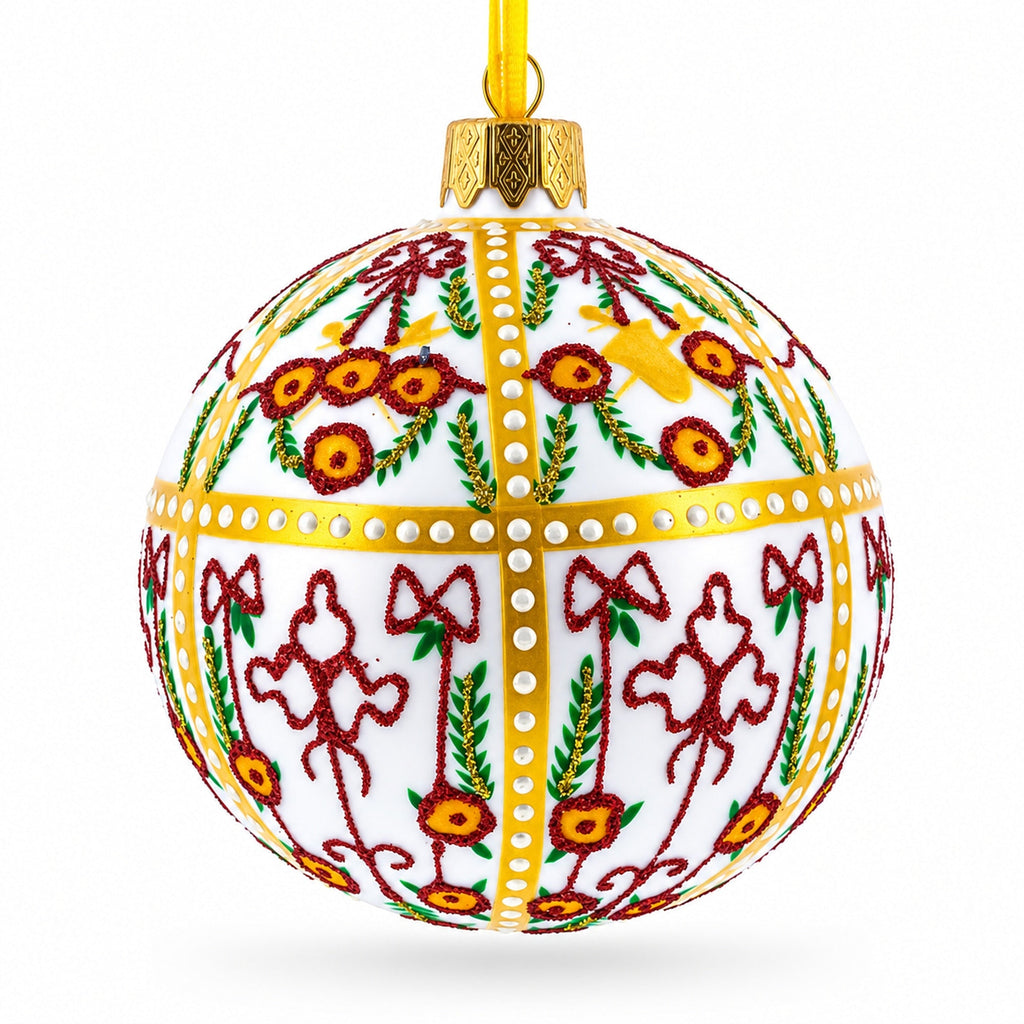 1901 Gatchina Palace Royal Glass Ball Christmas Ornament 3.25 Inches