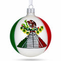 Flag of Mexico Glass Christmas Ornament 3.25 Inches