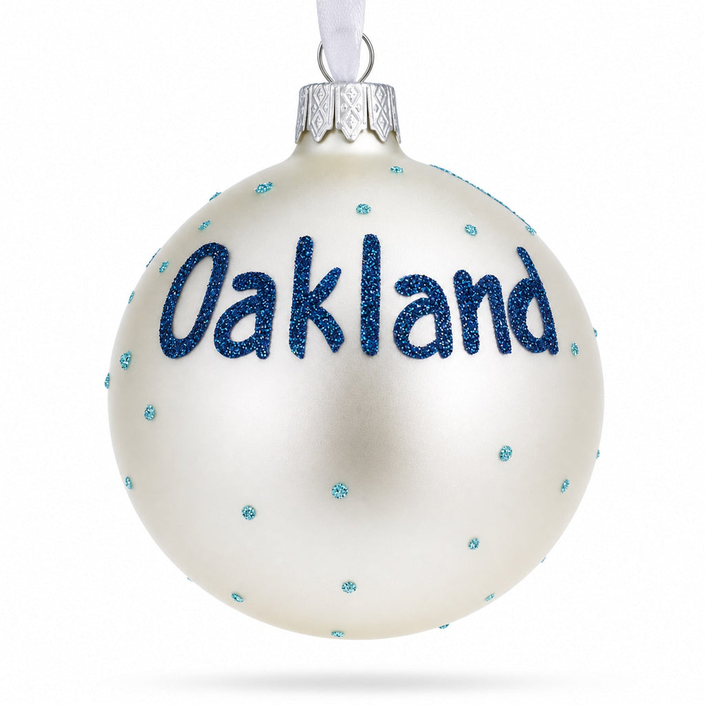 Oakland, California Glass Ball Christmas Ornament 3.25 Inches