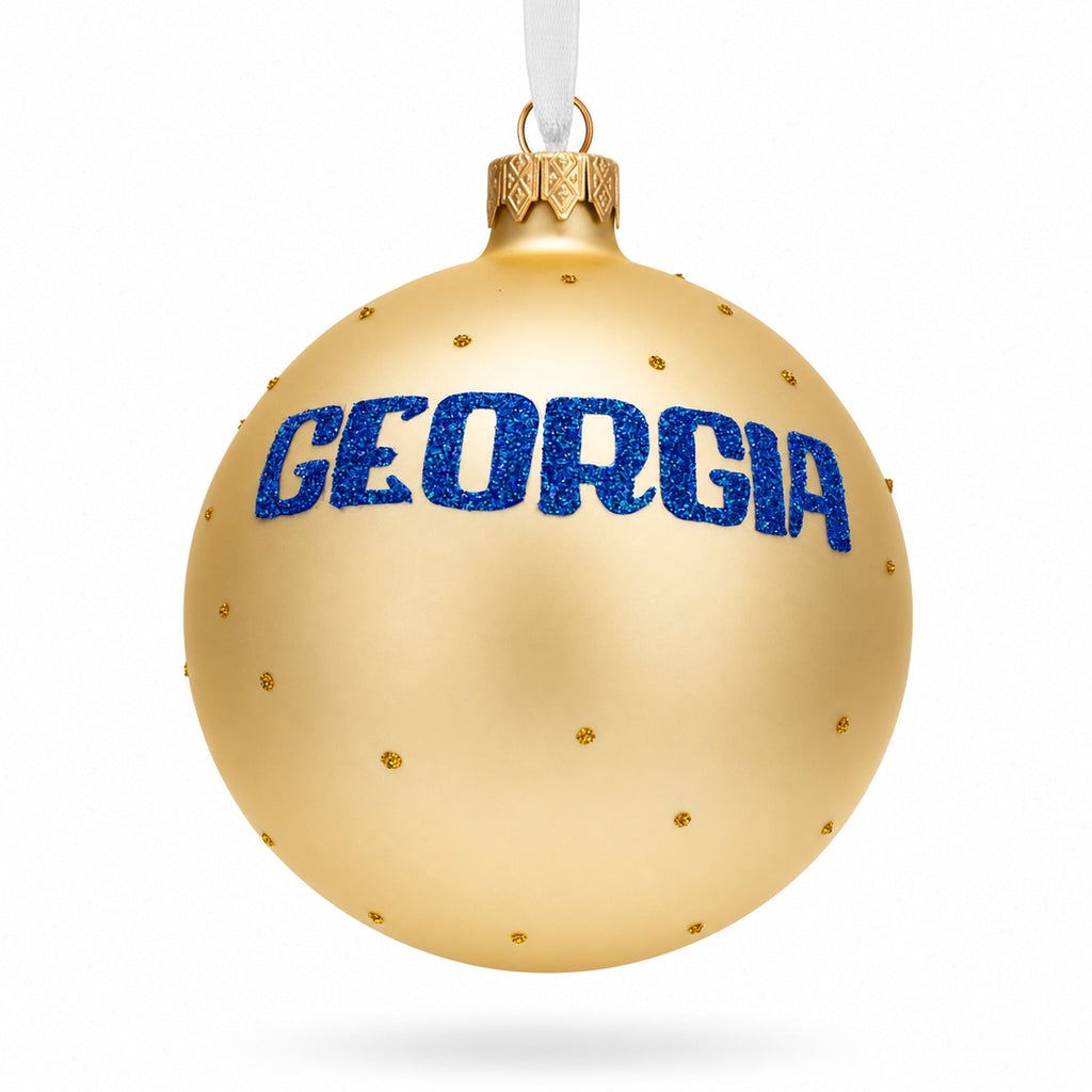 Georgia State, USA Glass Ball Christmas Ornament 4 Inches