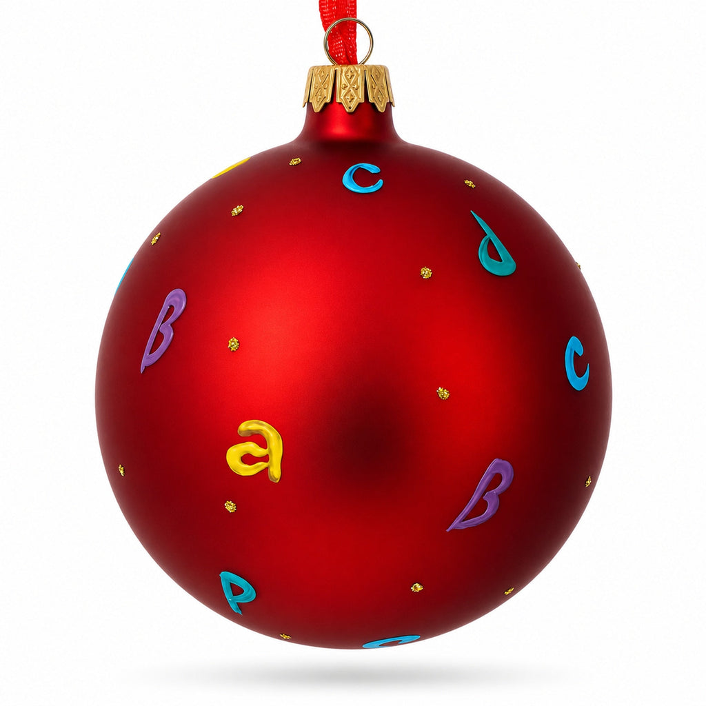 Back to School Glass Ball Christmas Ornament 4 Inches
