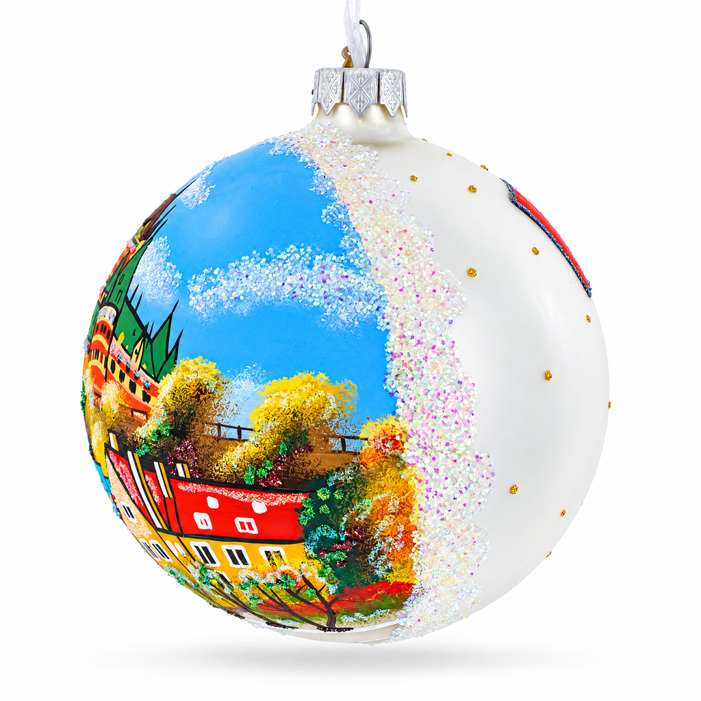 Old Quebec City, Canada Glass Ball Christmas Ornament 4 Inches