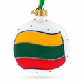 Flag of Lithuania Glass Ball Christmas Ornament 3.25 Inches