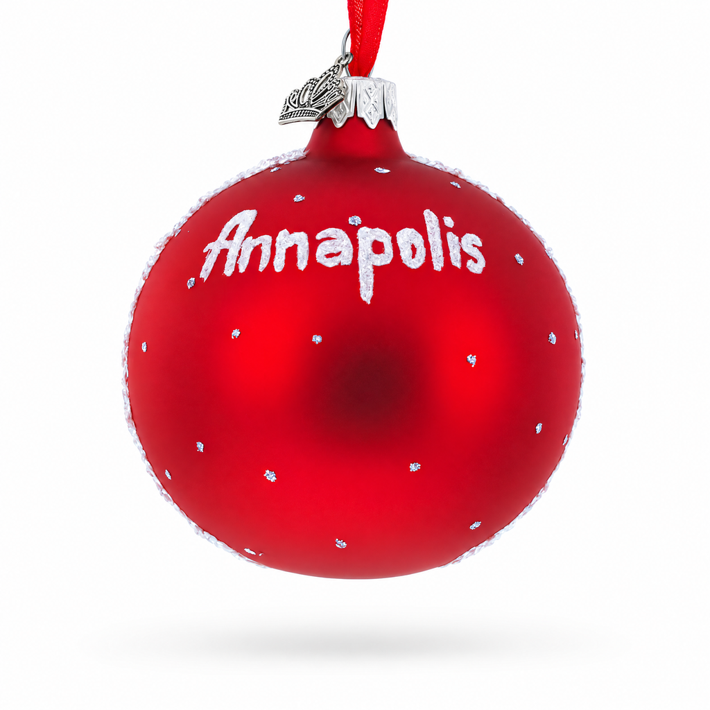 U.S. Naval Academy, Annapolis, Maryland Glass Ball Christmas Ornament 3.25 Inches