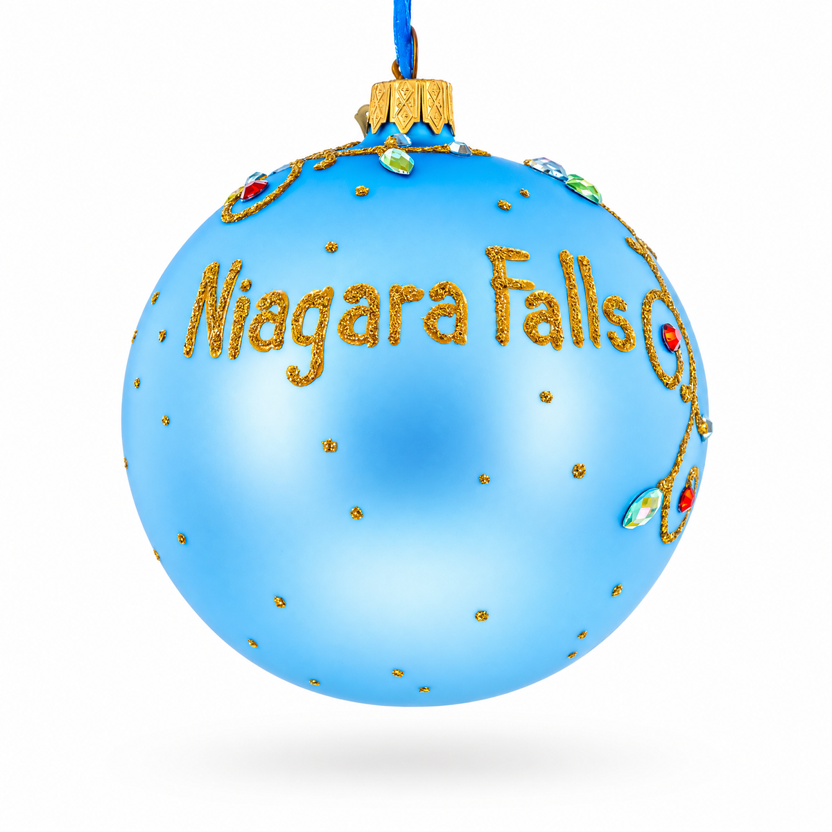 Niagara Falls USA Canada Glass Ball Christmas Ornament 4 Inches