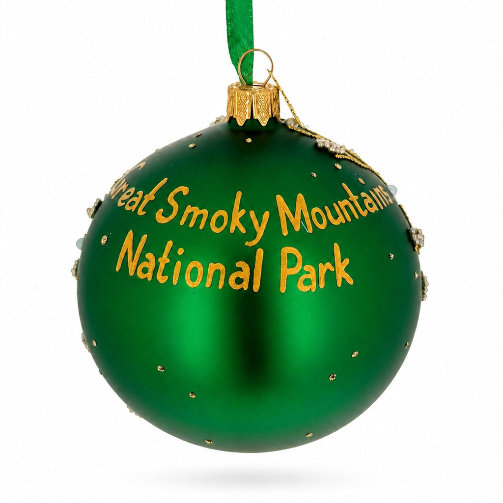Great Smoky Mountains National Park Glass Christmas Ornament