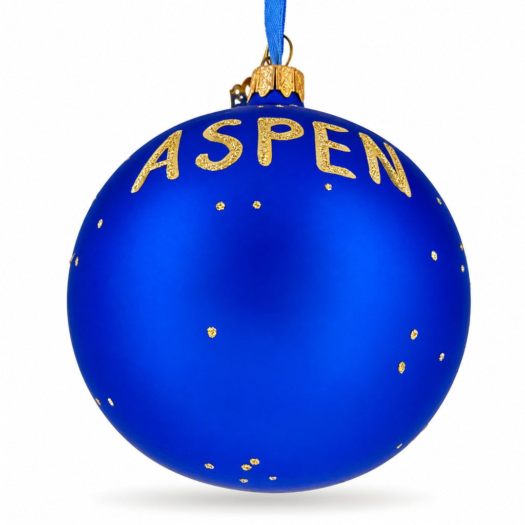 Aspen, Colorado Mountain Ski Trails Glass Ball Christmas Ornament