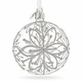 Silver Glitter Snowflake Clear Glass Ball Christmas Ornament