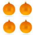 Set of 4 Matte Orange Glass Ball Christmas Ornaments 4 Inches (011)