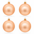 Set of 4 Rose Gold Glass Ball Ornaments 4 Inches (006)