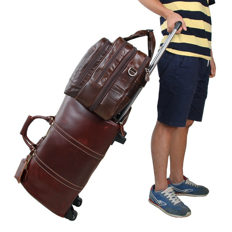 Handmade Top Grain Leather Briefcase Messenger Bag Men's Business Laptop Bag