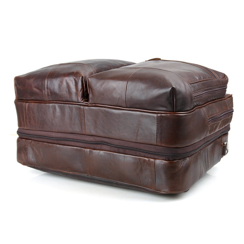 Handmade Top Grain Leather Briefcase Messenger Bag Men's Business Laptop Bag
