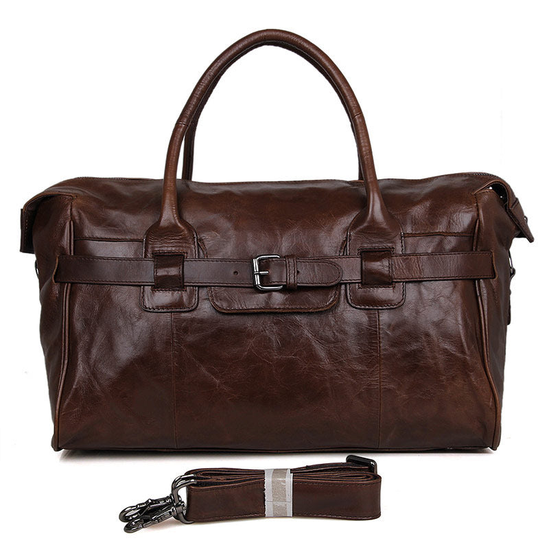 Handmade Top Grain Leather Travel Duffle Bags Designer Overnight Bag Men's Gym Bag