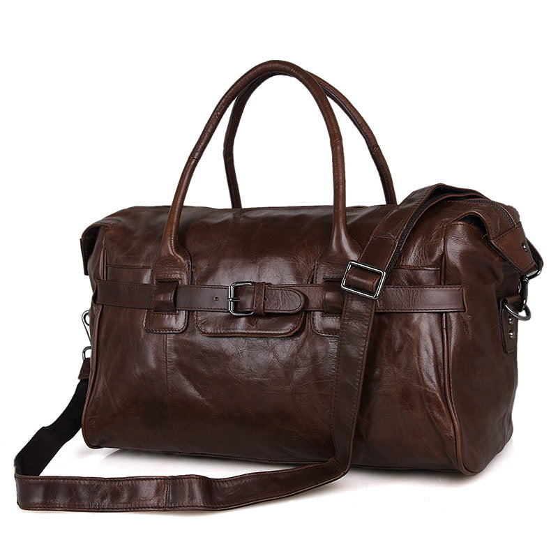Handmade Top Grain Leather Travel Duffle Bags Designer Overnight Bag Men's Gym Bag