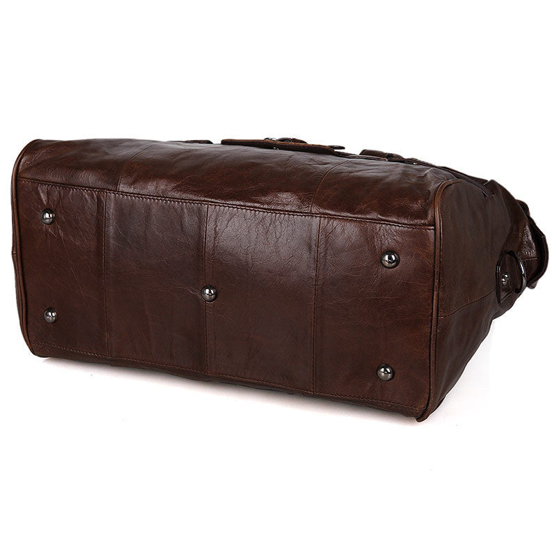 Handmade Top Grain Leather Travel Duffle Bags Designer Overnight Bag Men's Gym Bag