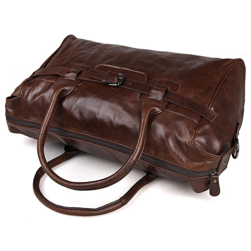 Handmade Top Grain Leather Travel Duffle Bags Designer Overnight Bag Men's Gym Bag