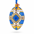 Diamonds on Square Glass Egg Ornament 4 Inches