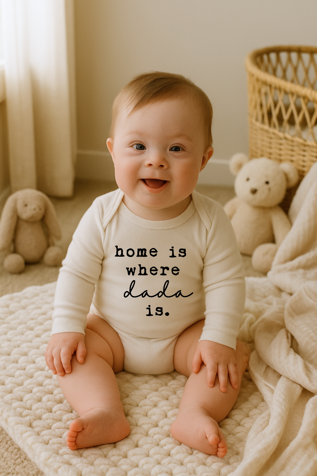 Home is Where Dada is Organic Bodysuit Long Sleeve