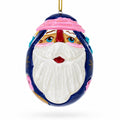 Santa Carved Wood Hand Painted Ornament