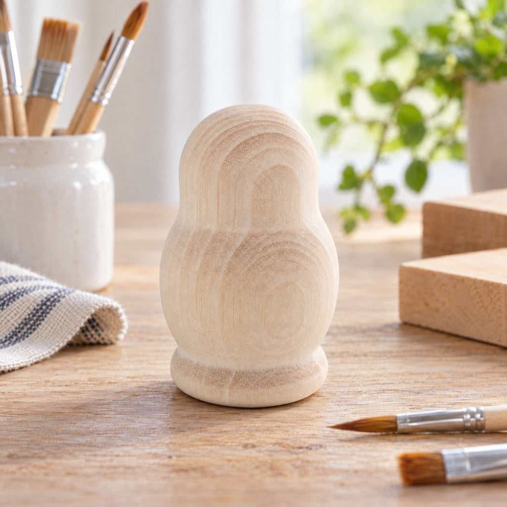 Unfinished Wooden Nesting Doll DIY Craft Blank for Painting