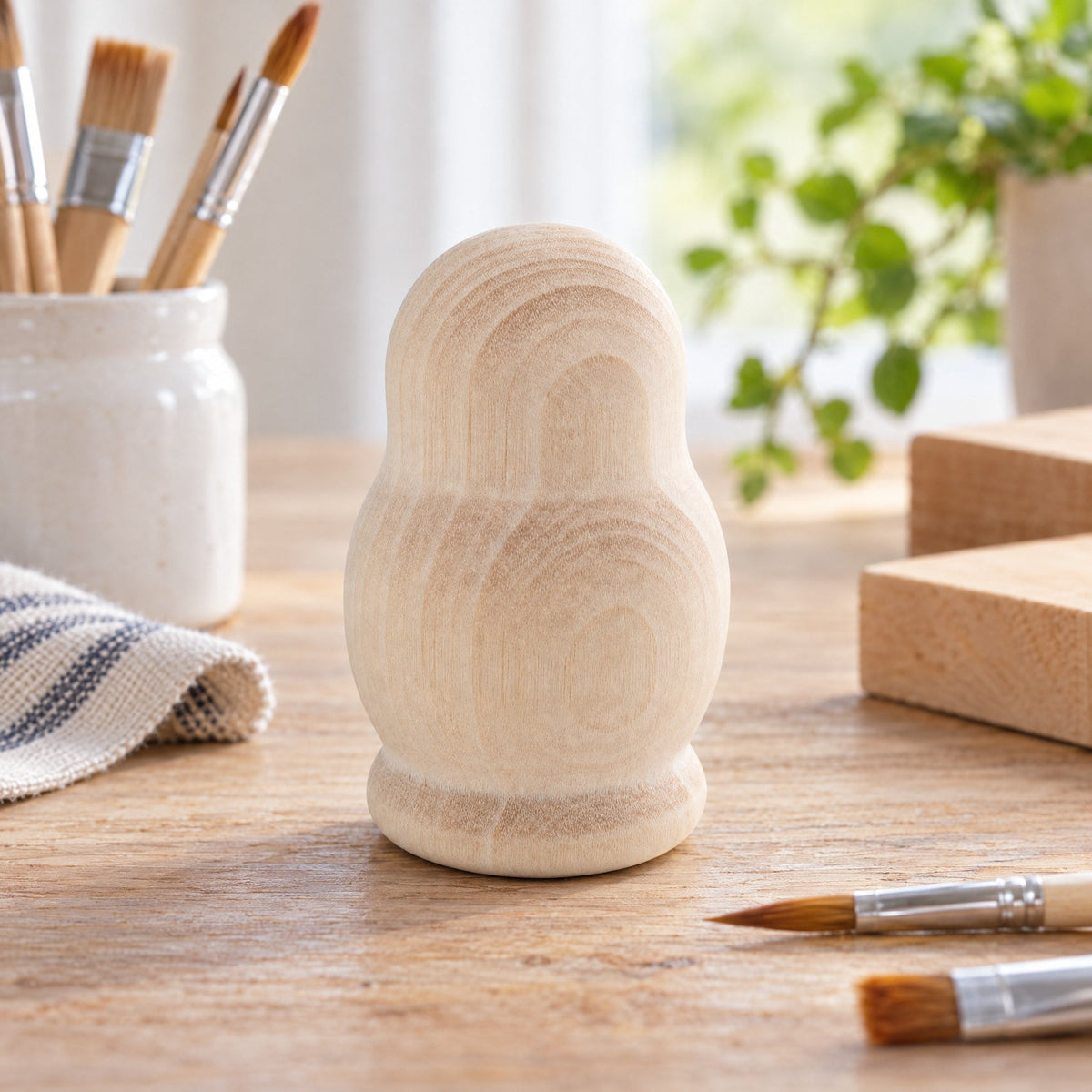 Unfinished Wooden Nesting Doll DIY Craft Blank for Painting