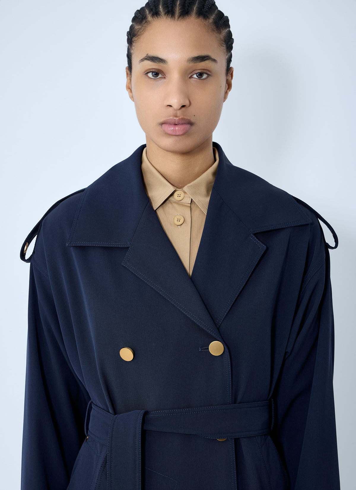 Max Mara Women Gabardine Wool Coat