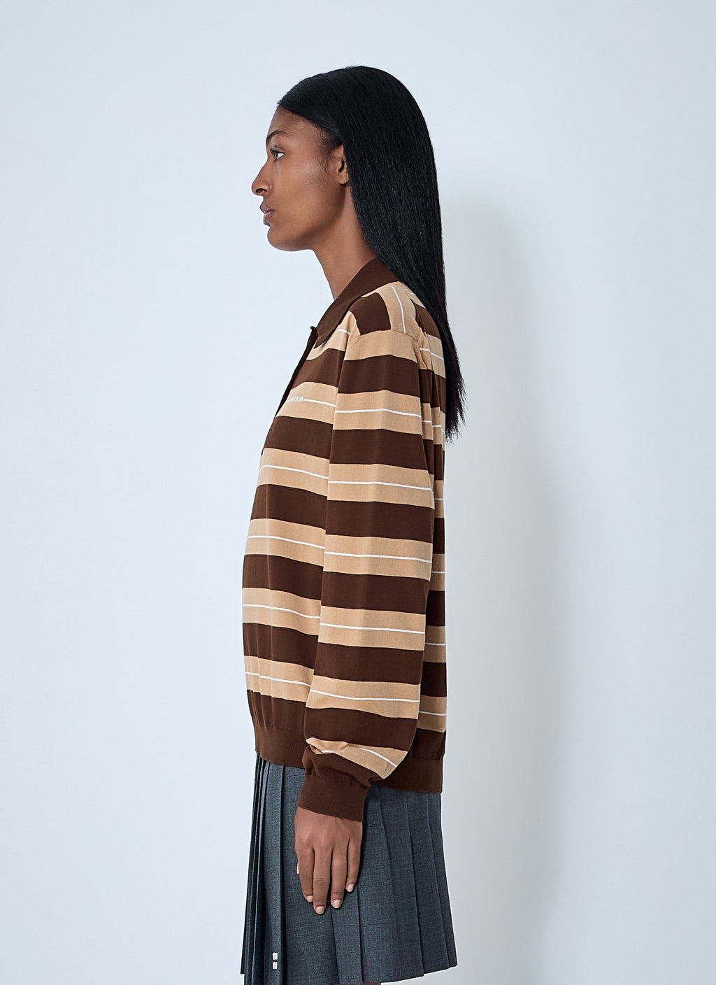 Miu Miu Women Cotton Striped Polo Shirt