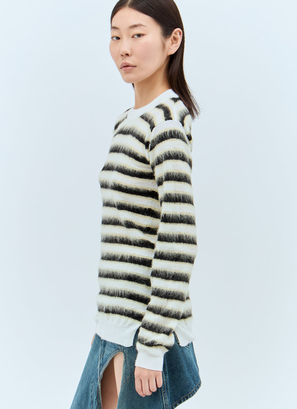Marni Women Striped Wool-Mohair Sweater