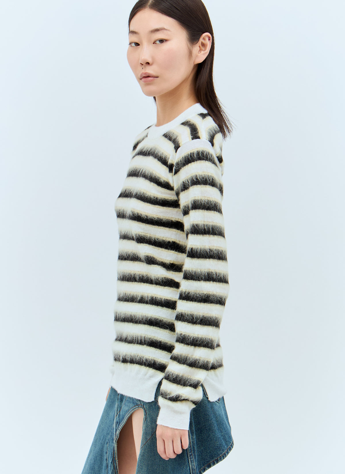 Marni Women Striped Wool-Mohair Sweater