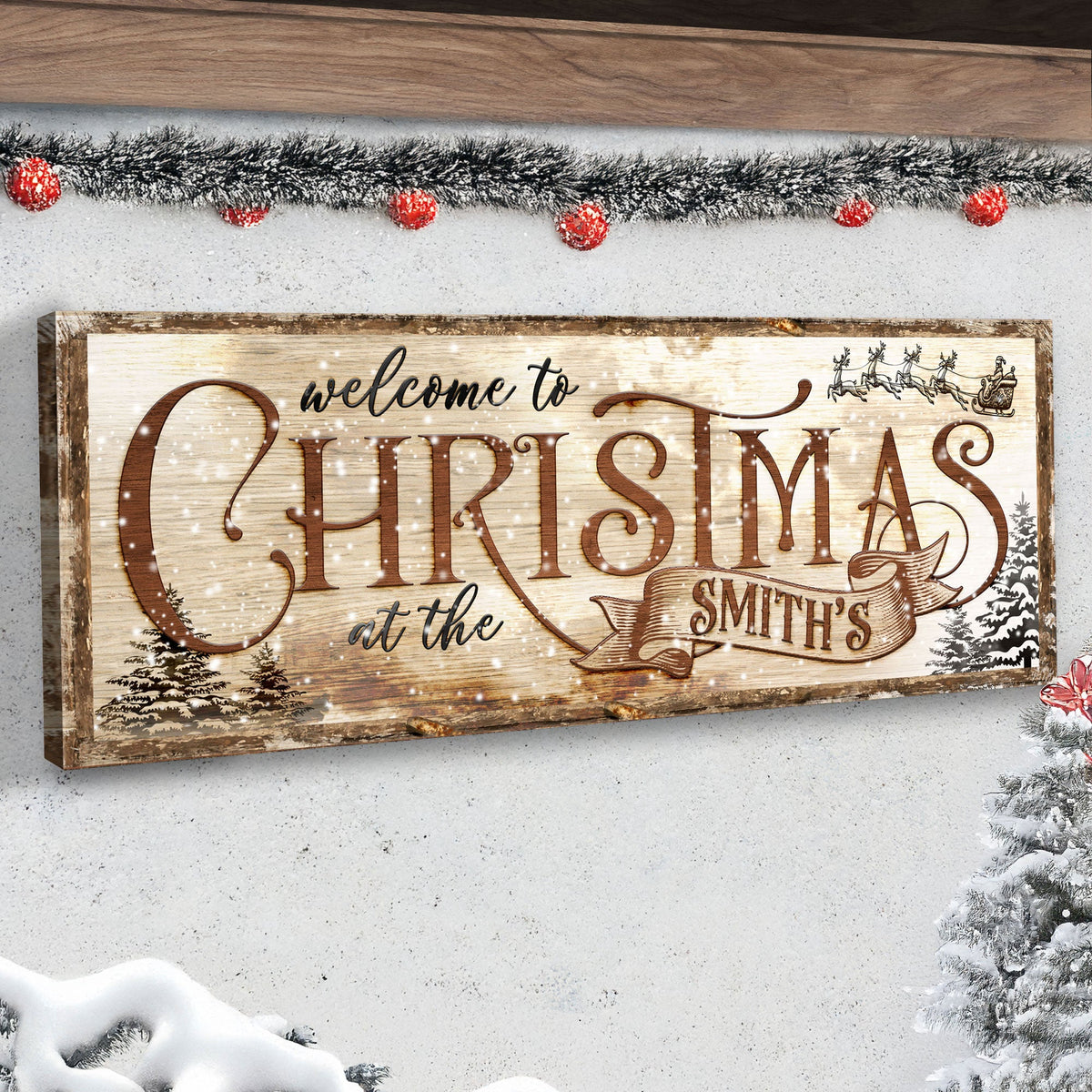 Family Welcome To Christmas Sign