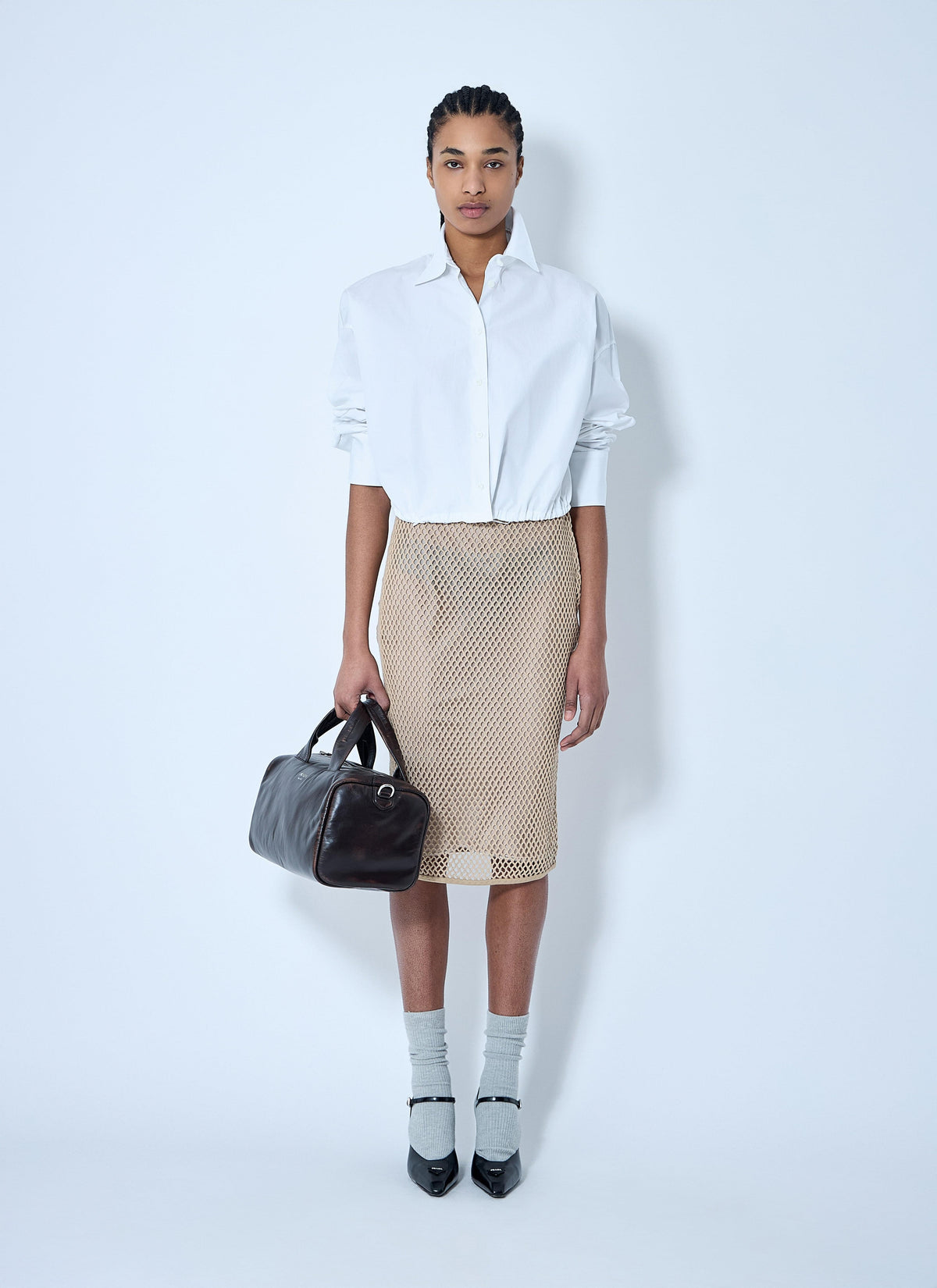 Prada Women Crochet Midi Skirt