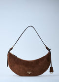 Prada Women Small Suede Shoulder Bag