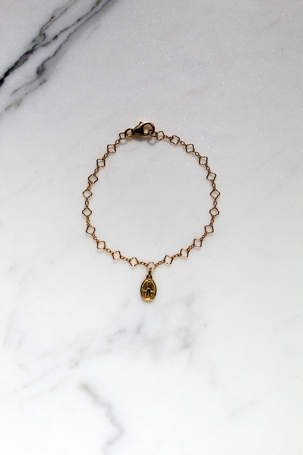 Miraculous Medal Floral Bracelet