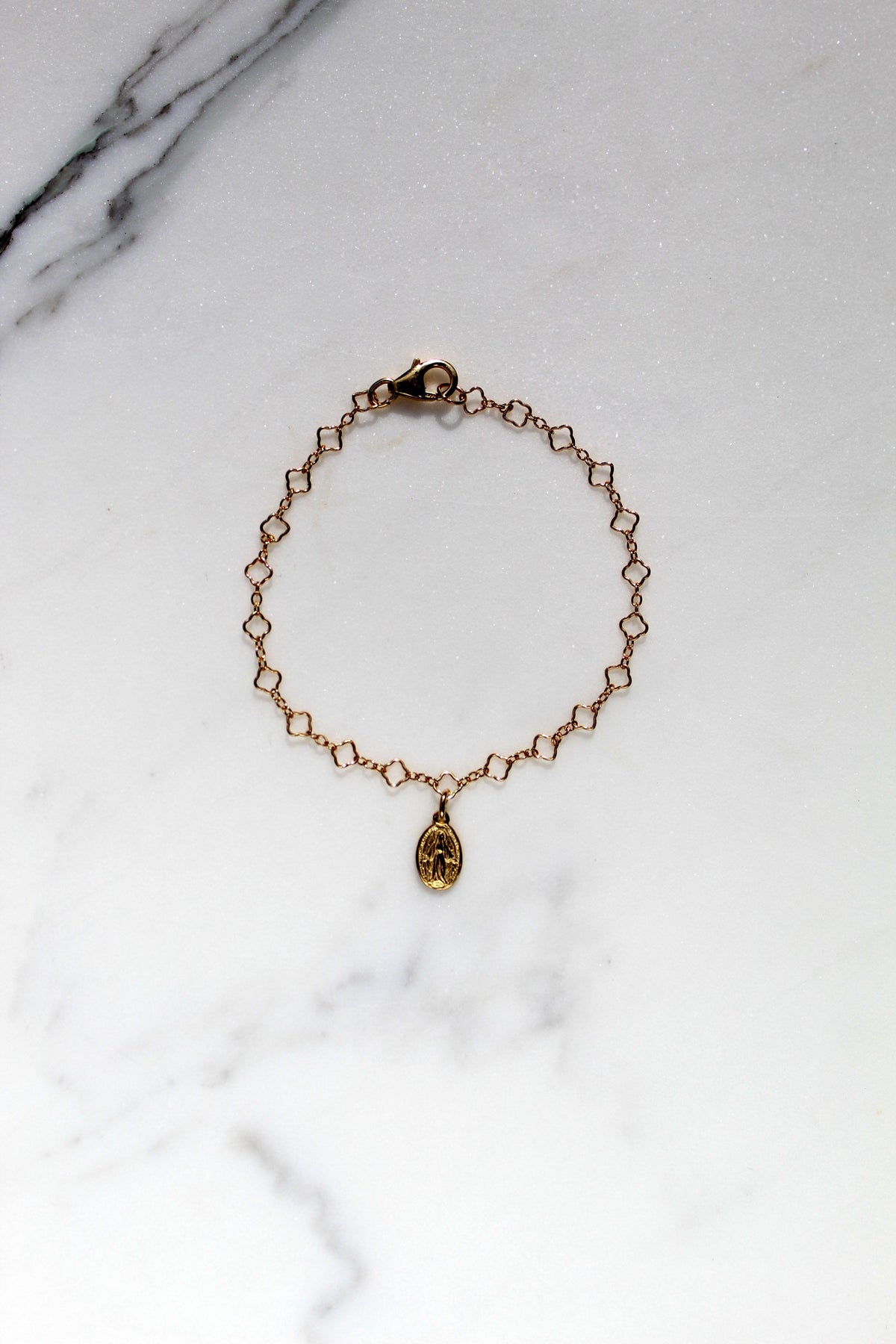 Miraculous Medal Floral Bracelet