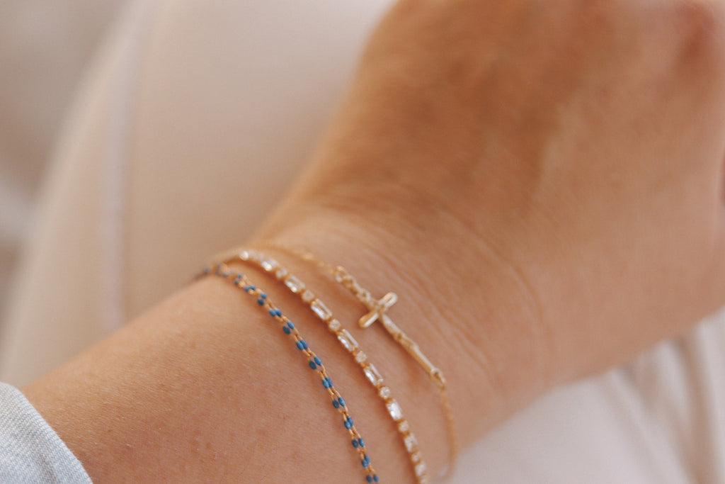 St. Joseph Lily Cross Bracelet