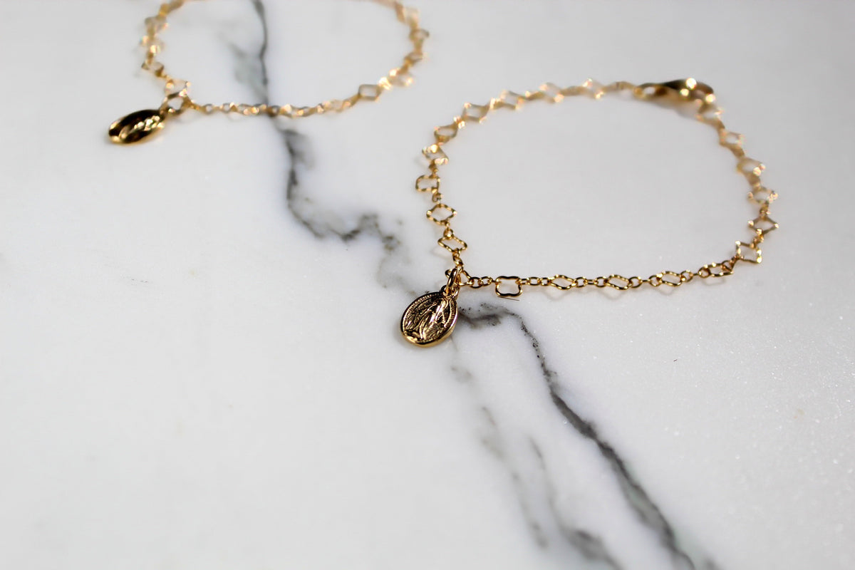 Miraculous Medal Floral Bracelet