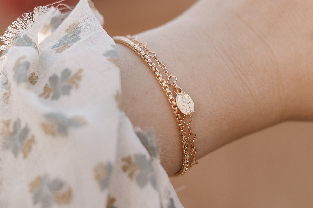 Miraculous Medal Floral Bracelet